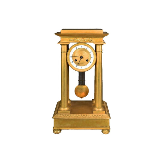 Antique French III Republic ormolu Portico Clock