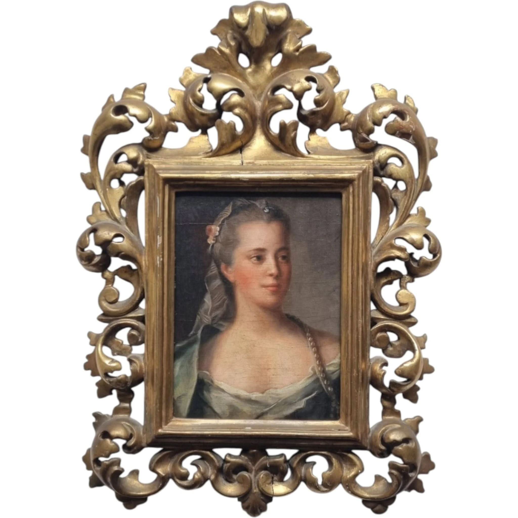 Antique French Italian ornate framed portrait oil | Bazaa | Designer, Vintage and Antique Furniture