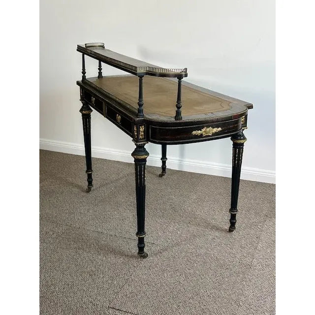 Antique French later 1800s Coromandel and gilt dore Writing Table / Desk /Bureau Plat. | Bazaa | Designer, Vintage and Antique Furniture