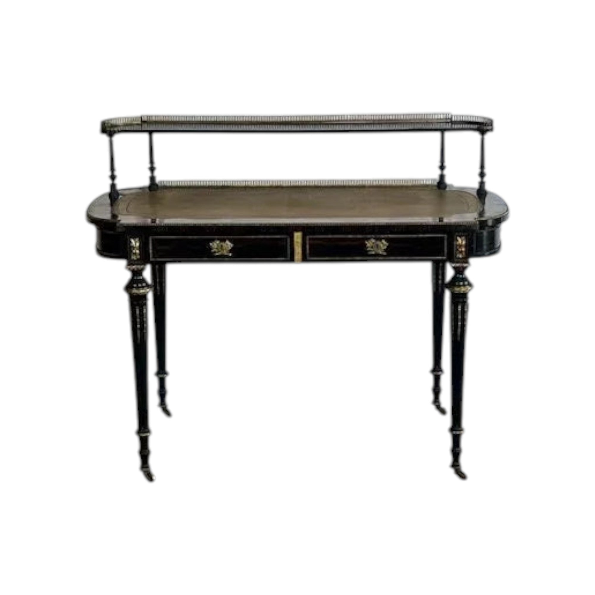 Antique French later 1800s Coromandel and gilt dore Writing Table / Desk /Bureau Plat. | Bazaa | Designer, Vintage and Antique Furniture