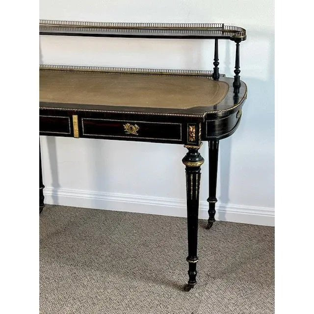 Antique French later 1800s Coromandel and gilt dore Writing Table / Desk /Bureau Plat. | Bazaa | Designer, Vintage and Antique Furniture