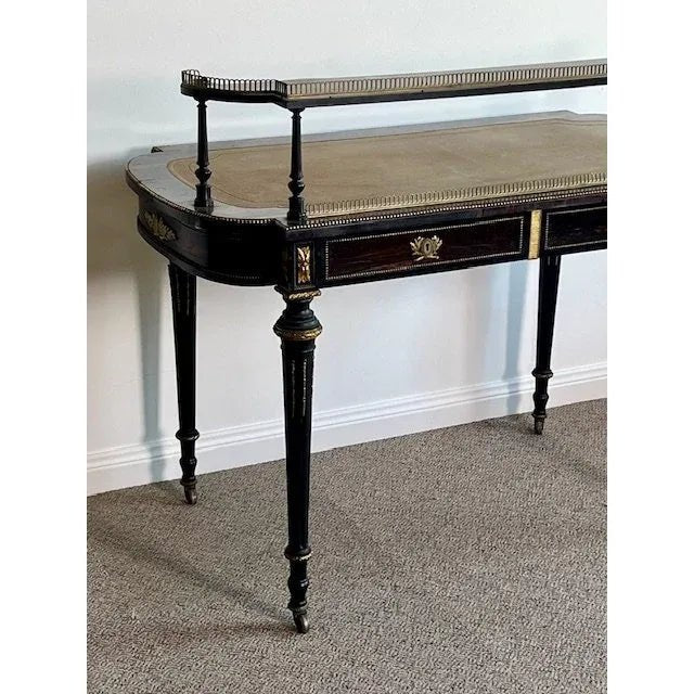 Antique French later 1800s Coromandel and gilt dore Writing Table / Desk /Bureau Plat. | Bazaa | Designer, Vintage and Antique Furniture