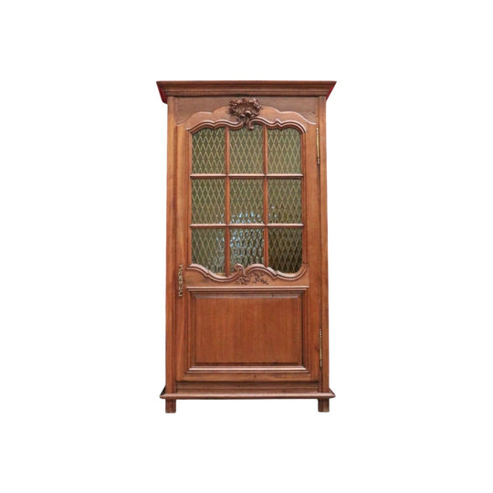 Antique French Linen Cabinet or Single Door Pantry, Storage Cupboard, Bookcase. B12259