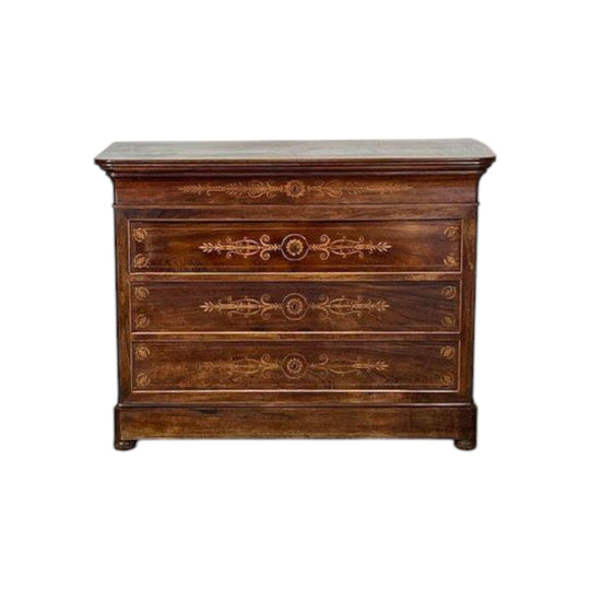 Antique French Louis Philippe inlaid Rosewood Commode / Chest of Drawers.