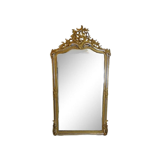 Antique French Louis XV style ornate wall mirror