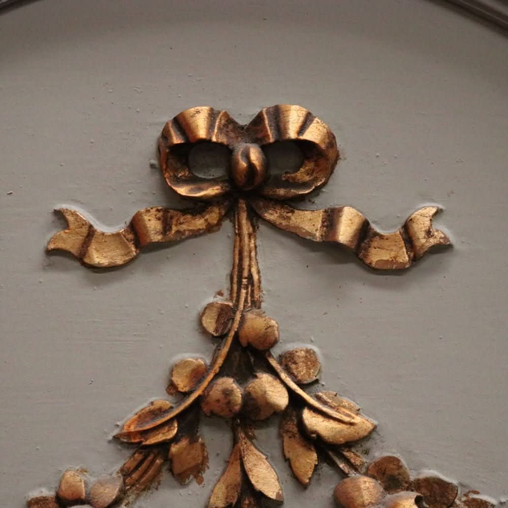 Antique French Mirror, An Antique French Grey Oak Bevelled Edge Wall Mirror with Gilt Trim. B11998 | Bazaa | Designer, Vintage and Antique Furniture