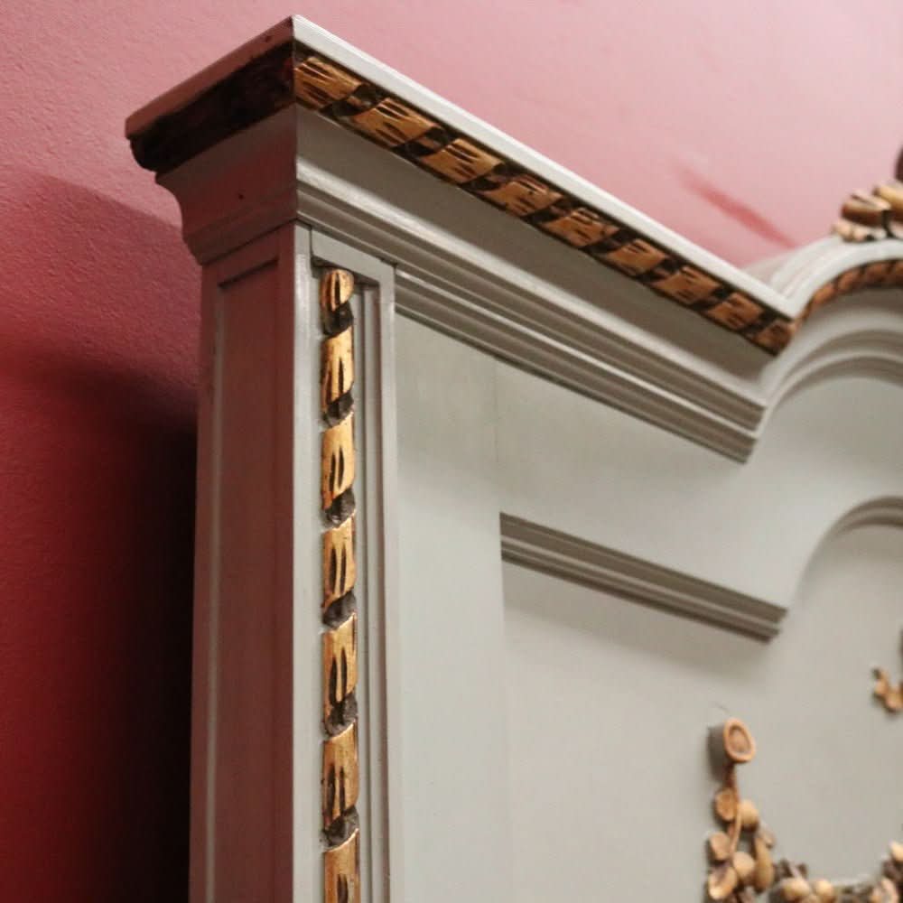 Antique French Mirror, An Antique French Grey Oak Bevelled Edge Wall Mirror with Gilt Trim. B11998 | Bazaa | Designer, Vintage and Antique Furniture