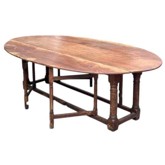 Antique French Oak drop Side Hunt Table.