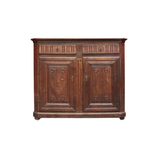 Antique French Oak Sideboard Hall Cabinet c1830 with Keys & Shelves. B12254