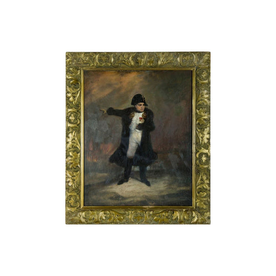 Antique French oil painting Napoleon Bonaparte