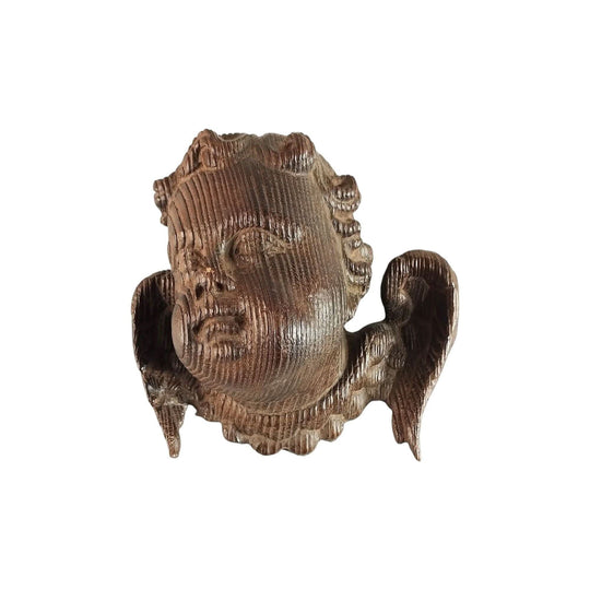 Antique French or Italian carved cherub angel