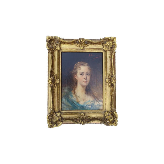 Antique French portrait of a lady oil painting
