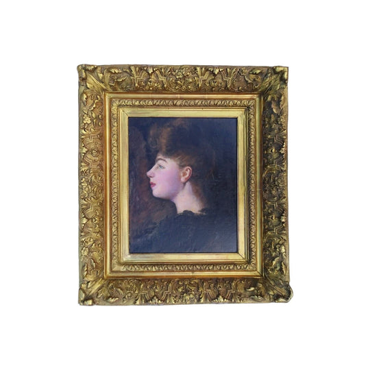 Antique French portrait of a lady oil painting