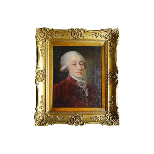 Antique French portrait oil painting