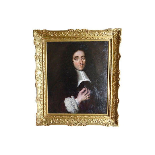 Antique French portrait oil painting