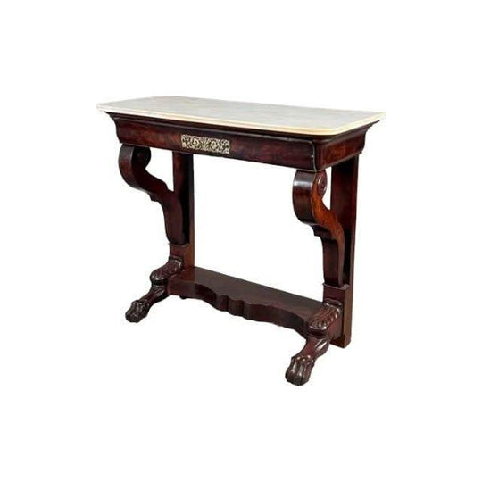 Antique French Restauration Period Mahogany Console Table / Hall Table