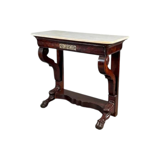 Antique French Restauration Period Mahogany Console Table / Hall Table