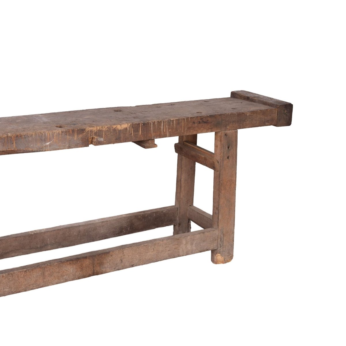 Antique French rustic 'Etabli' Workbench with vice and storage from a chateau workshop in the French Alps | Bazaa | Designer, Vintage and Antique Furniture