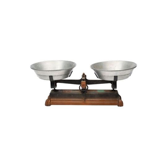 Antique French Scales with zinc balance bowls from The French Alps