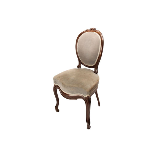 Antique French Set of 8 Louis Phillipe Beech Dining Chairs.