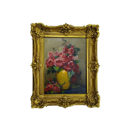 Antique French still life oil painting