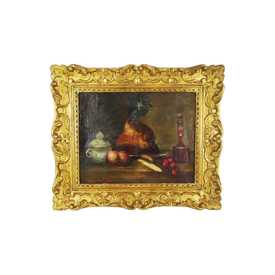 Antique French still life oil painting