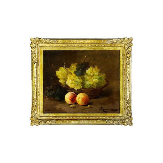 Antique French still life oil painting