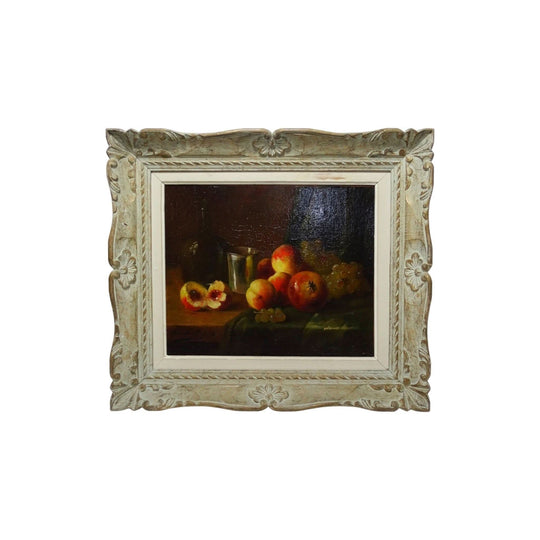 Antique French still life oil painting