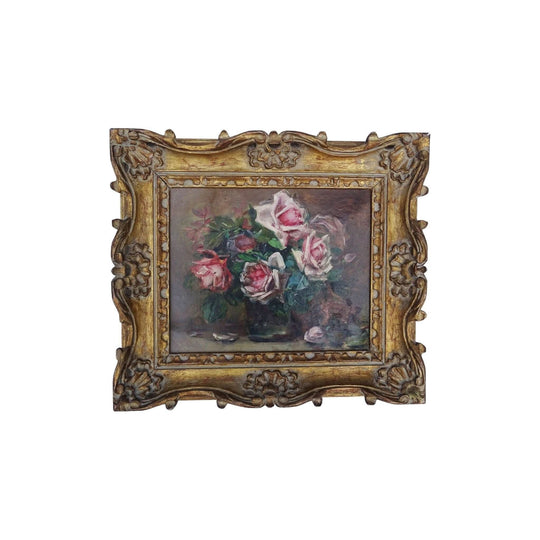 Antique French still life oil painting