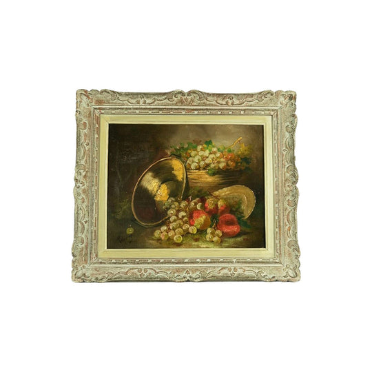 Antique French still life oil painting