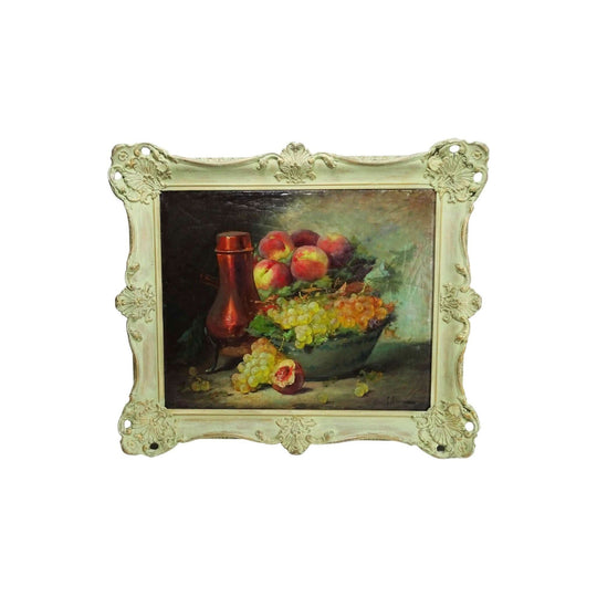 Antique French still life oil painting