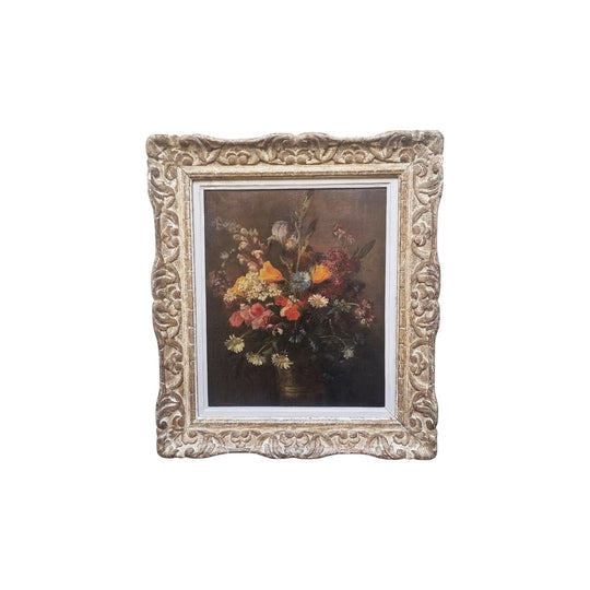 Antique French still life oil painting