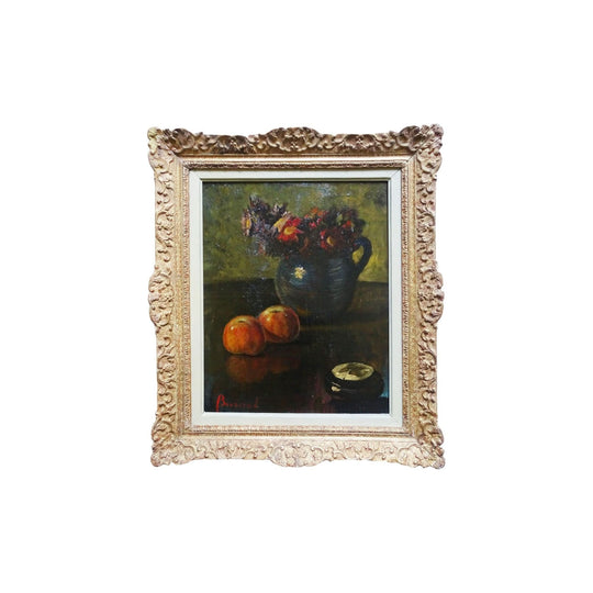 Antique French still life oil painting