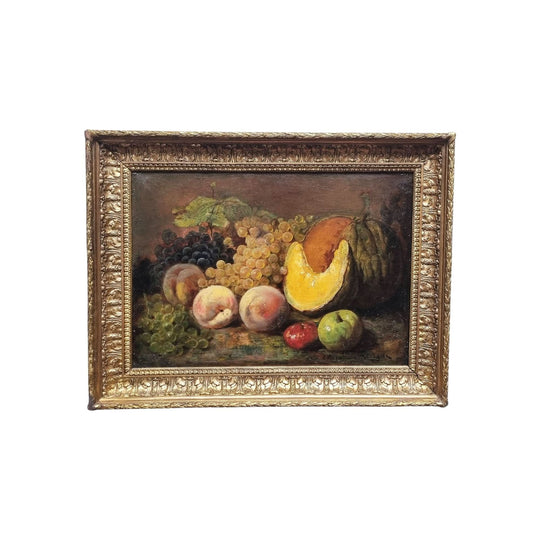 Antique French still life oil painting