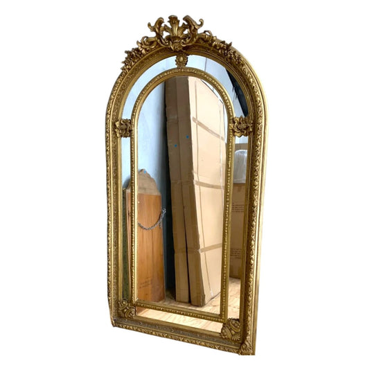 Antique Gold-Gilded Floor-Length Mirror – Extra Large, Ornate Frame
