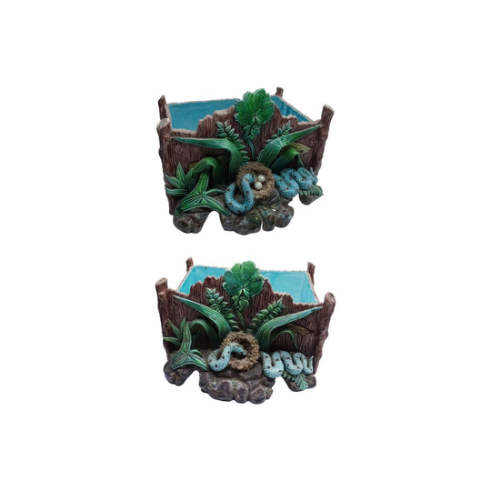 Antique Hugo Lonitz palissy majolica jardinieres