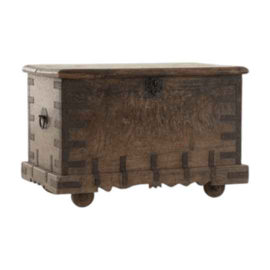 Antique Indian Oriental Hardwood Coffer or Chest