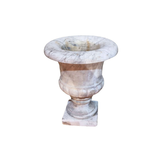 Antique Italian carved marble garden urn pot