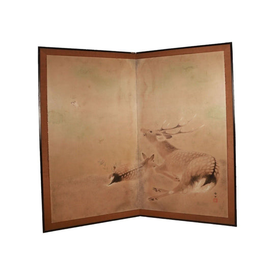 Antique Japanese Byobu folding Screen / Room Divider