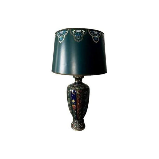 Antique Japanese Meiji Period 1868 - 1912 lobed Cloisonne Vase converted into a Lamp.