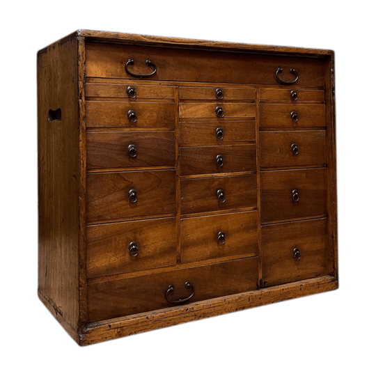 Antique Japanese Multi Drawer Chest - Paulownia & Elm | Meiji c.1900