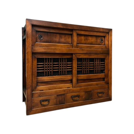 Antique Japanese Sideboard - Elm & Cedar & Cypress