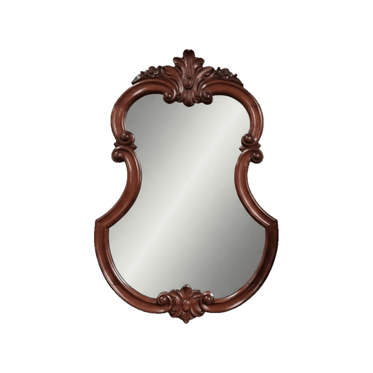 Antique Mahogany Rococo-Style Wall Mirror