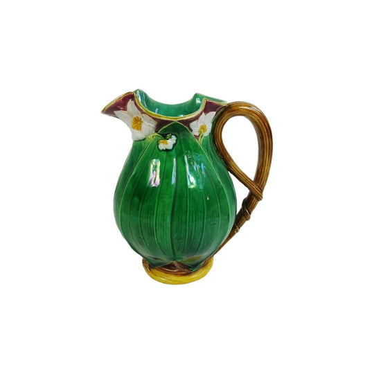 Antique Minton majolica water lily design jug
