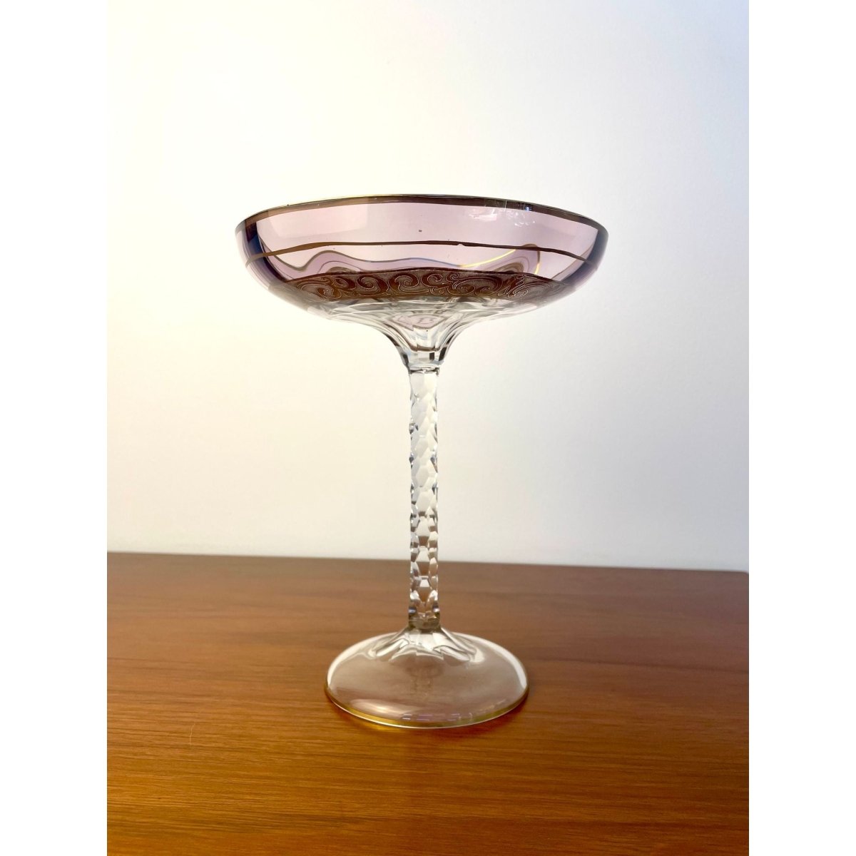 Antique Moser Amethyst Glass Compote, Gilt Decorated Pedestal Bowl, Bohemian Art Glass | Bazaa | Designer, Vintage and Antique Furniture