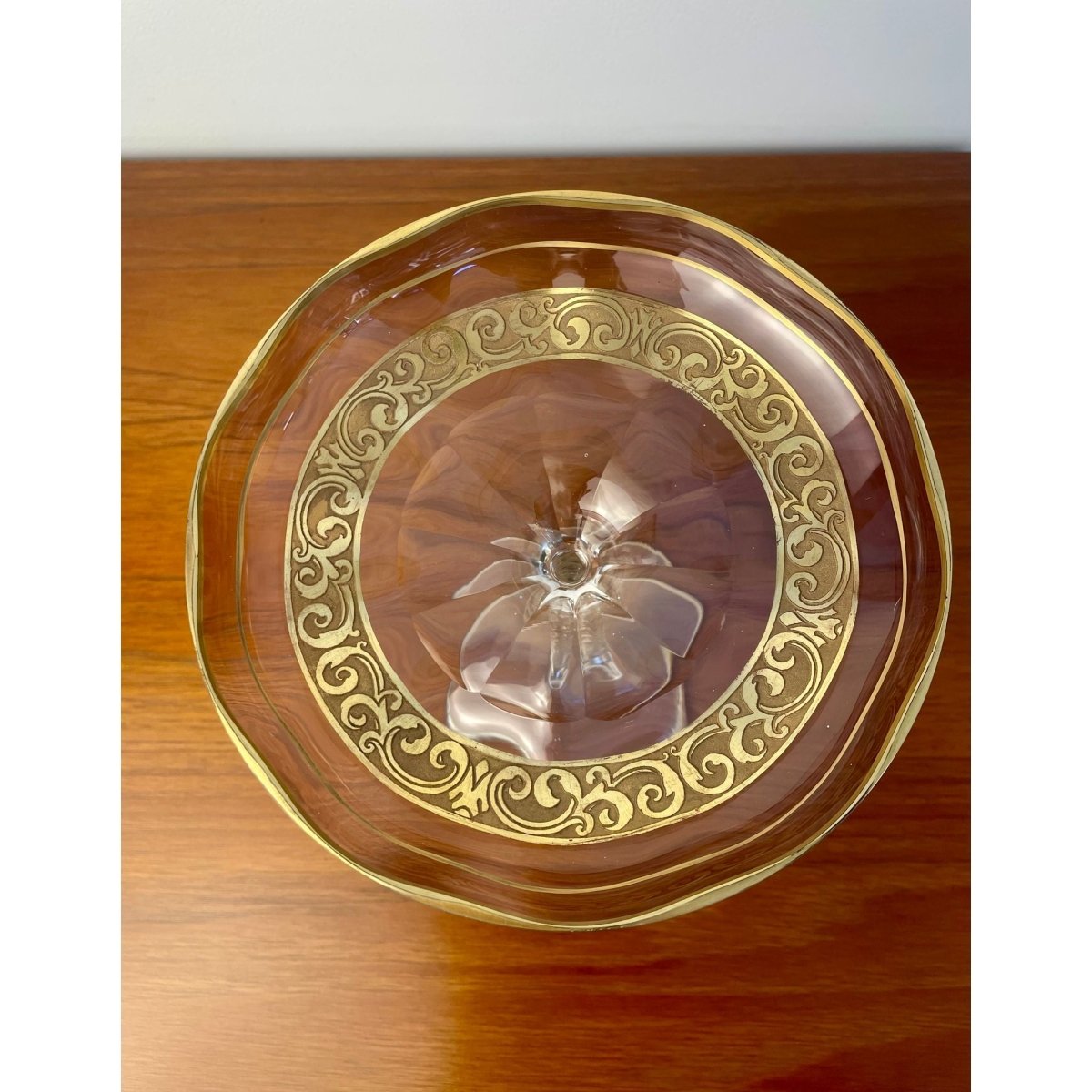Antique Moser Amethyst Glass Compote, Gilt Decorated Pedestal Bowl, Bohemian Art Glass | Bazaa | Designer, Vintage and Antique Furniture