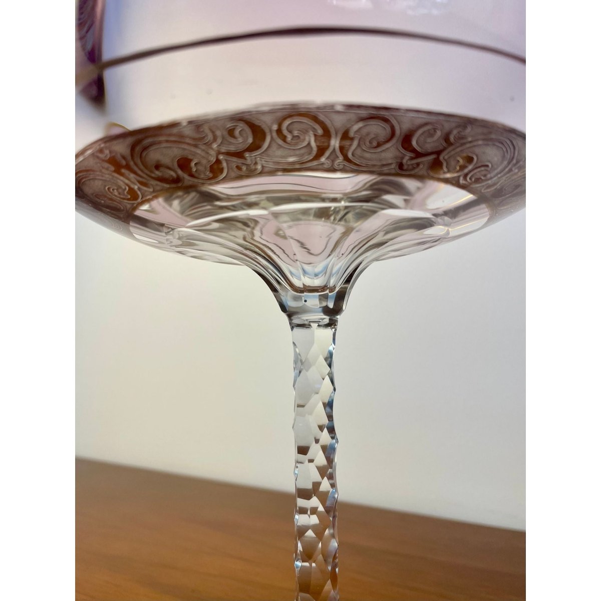Antique Moser Amethyst Glass Compote, Gilt Decorated Pedestal Bowl, Bohemian Art Glass | Bazaa | Designer, Vintage and Antique Furniture