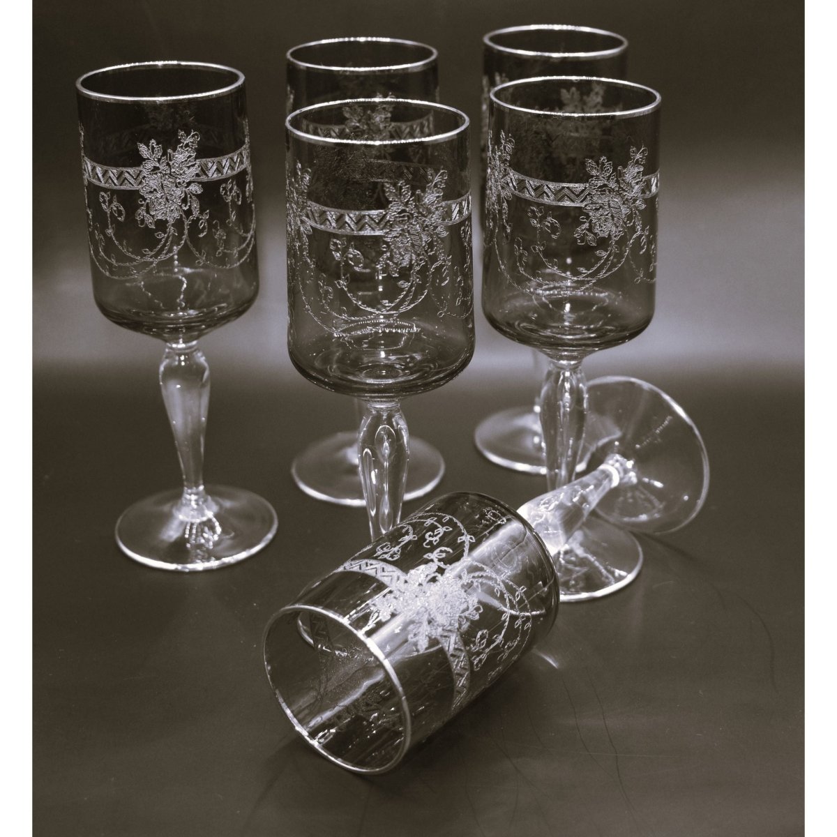 Antique Moser Bohemian cranberry glass cordial or wine glasses. Set of 6 | Bazaa | Designer, Vintage and Antique Furniture