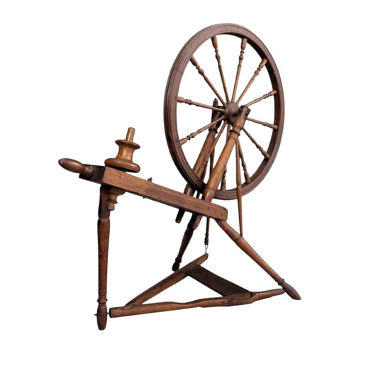 Antique Saxony Nineteenth Century Timber Spinning Wheel