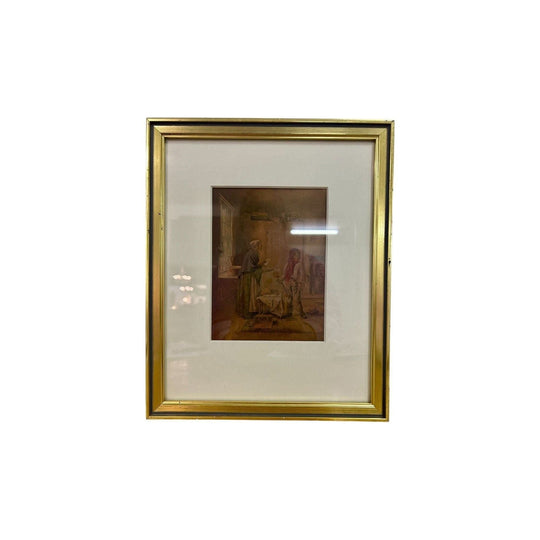 Antique SHORT CHANGE colour engraving print GEORGE BAXTER J. COLLINSON 1856